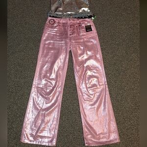 Women's/Youth Justice Wicked Pink metallic relaxed pants